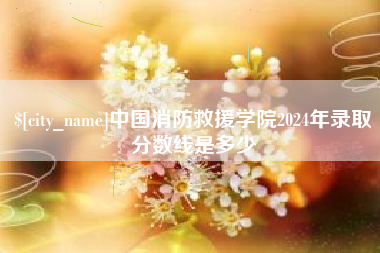 大庆中国消防救援学院2024年录取分数线是多少