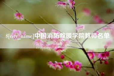 大庆中国消防救援学院教师名单