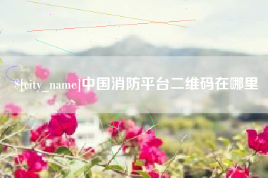 大庆中国消防平台二维码在哪里