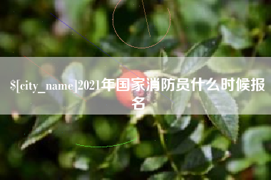 大庆2021年国家消防员什么时候报名