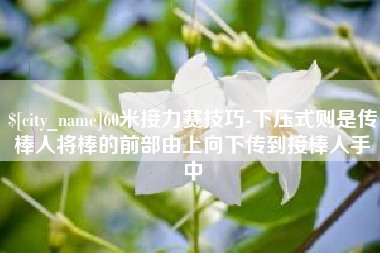 大庆60米接力赛技巧-下压式则是传棒人将棒的前部由上向下传到接棒人手中